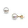 Σκουλαρίκια με λευκά μαργαριτάρια σε χρυσή βάση Κ14 - G418939