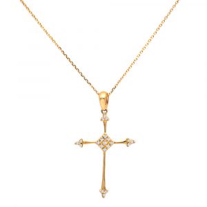 Χρυσός σταυρός με διαμάντια - M315131