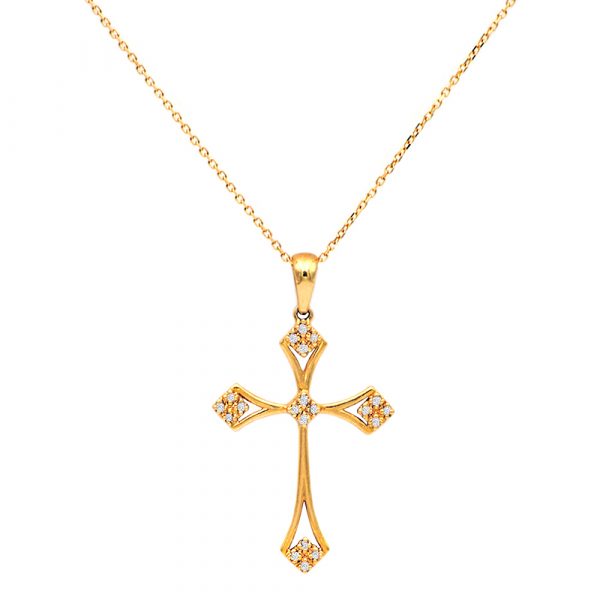 Χρυσός σταυρός με διαμάντια - M315230