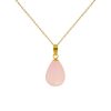 Χρυσό μενταγιόν K18 με Rose Quartz - M120171RQ
