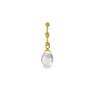 Χρυσό μενταγιόν με Crystal και διαμάντια - M318475CR