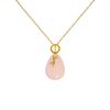 Χρυσό μενταγιόν με Rose Quartz και διαμάντια - M318481RQ