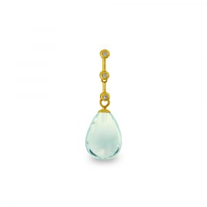 Χρυσό μενταγιόν με Aquamarine και διαμάντια - M318486AQ