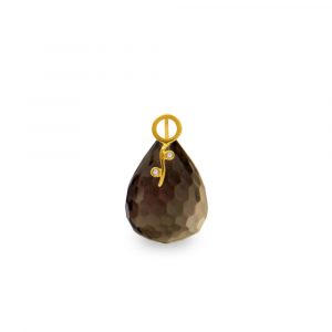 Μενταγιόν Κ18 χρυσό με Smoked Quartz και διαμάντια - M318493SQ