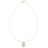 Κολιέ με λευκό μαργαριτάρι και χρυσά στοιχεία 14K - M122372BW