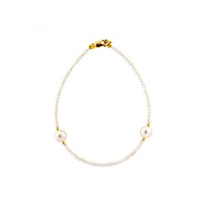 Βραχιόλι με Κ14 χρυσό κούμπωμα και μαργαριτάρια 2,0-6,5mm - G122777