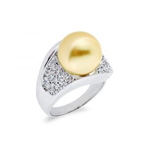 Δαχτυλίδι λευκόχρυσο Κ18 με μαργαριτάρι South Sea - M122765