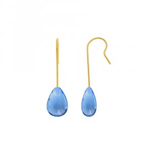 Σκουλαρίκι Κ14 χρυσό με Blue Topaz - M318682BT