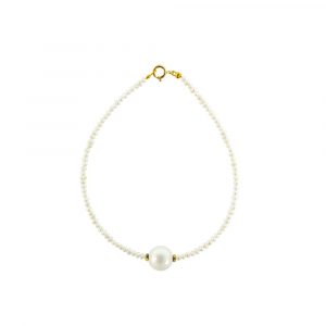 Βραχιόλι με Κ14 χρυσό κούμπωμα και μαργαριτάρια 2,0-8,0mm - M122624