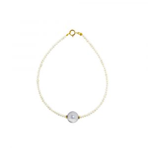 Βραχιόλι με Κ14 χρυσό κούμπωμα και μαργαριτάρια 2,0-8,0mm - M122624G
